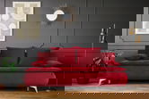 Canapea extensibila Sofie Lux, 203x92x86 cm, 3 locuri, lada pentru depozitare, Rosu