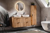 Set Mobilier baie, MDF, 7 piese, 120 cm, Adel Stejar