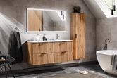 Set Mobilier baie, din MDF, 5 piese, 120 cm, Adel Stejar