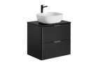 Set masca si lavoar, Adel Negru MDF culoare Mat, 60 cm