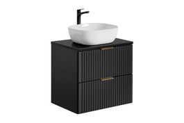Set masca si lavoar, Adel Negru MDF culoare Mat, 60 cm
