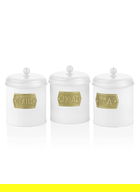 Set recipiente cu capac, Mia, 742TMA5626, Metal, Alb