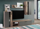 Set mobilier living 4 piese Dongen IV, 213x41.3x184 cm, PAL/plastic, stejar/gri