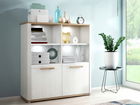 Dulap multifunctional Oude II, 110.3x41.3x118.3 cm, PAL/MDF/lemn, alb/stejar