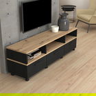 Comoda TV Landerd, Bedora, 161.6x41.3x48.5 cm, PAL/plastic, stejar/negru
