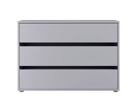 Comoda Emmen, Bedora, 98.7x39.6x70.6 cm, PAL/plastic, gri