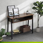Consola Industrial, Vasagle, 100 x 35 x 80 cm, fier/PAL, maro rustic
