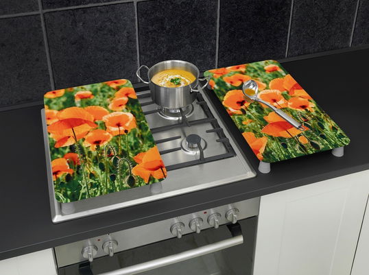 Set 2 protecții universale pentru aragaz, Wenko Poppy Field