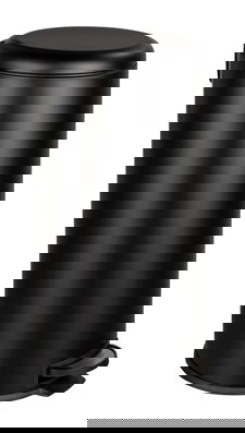 Cos de gunoi, Wenko, Leman Easy Close, 30.5 x 37.5 x 64 cm, 30 L, inox/polipropilena, negru