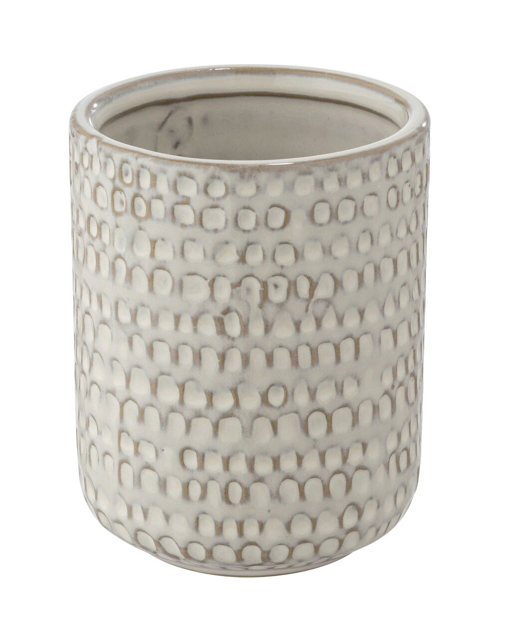 Suport periute si pasta de dinti, Wenko, Pergole, 7 x 7 x 9 cm, ceramica, crem