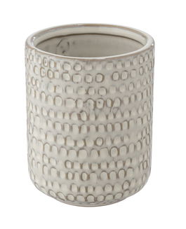 Suport periute si pasta de dinti, Wenko, Pergole, 7 x 7 x 9 cm, ceramica, crem