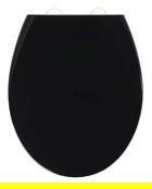 Capac de toaleta cu sistem automat de coborare, Wenko, Vorno Neo, 27 x 46 cm, duroplast/inox, negru/gri