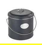 Cos de gunoi pentru compost, Wenko, Nero, 22 x 22 x 22 cm, 6 L, metal, negru/gri