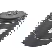 Cos de gunoi pentru compost, Wenko, Nero, 22 x 22 x 22 cm, 6 L, metal, negru/gri
