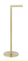 Suport pentru hartie igienica, Wenko 2 in 1, 21 x 17 x 55 cm, inox, auriu