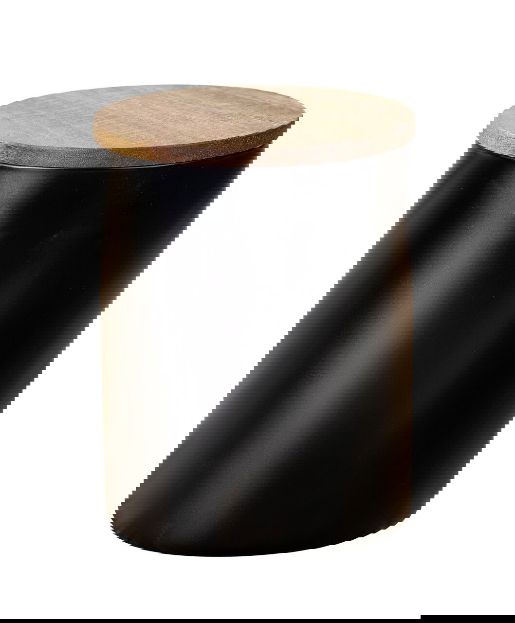 Cutie depozitare alimente, Wenko, Mio, 11 x 11 x 14.5 cm, 1 L, lemn/sticla/silicon, negru/maro