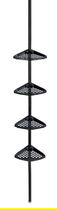 Etajera extensibila de colt, Allstar, Opal, 19.5 x 26 x 85-250 cm, metal, negru