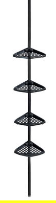 Etajera extensibila de colt, Allstar, Opal, 19.5 x 26 x 85-250 cm, metal, negru