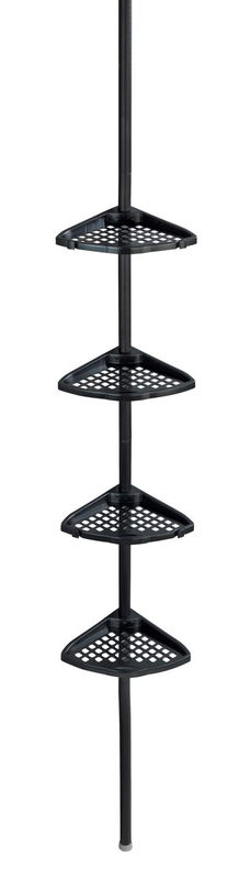 Etajera extensibila de colt, Allstar, Opal, 19.5 x 26 x 85-250 cm, metal, negru