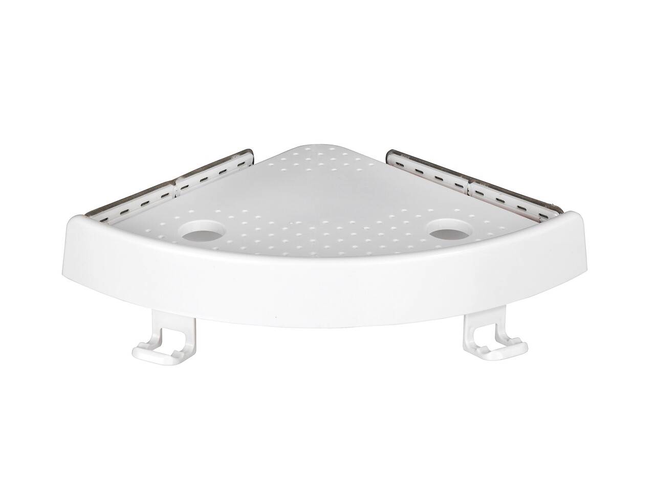 Etajera de colt, Allstar, Quick-Fit, 33 x 22 x 4.5 cm, plastic, alb