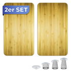 Set 2 protectii pentru aragaz Maximex, Wooden, 52x30 cm, sticla, multicolor