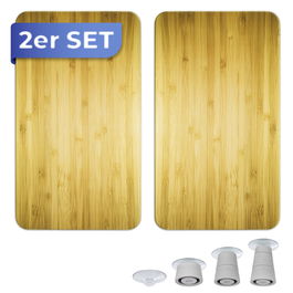 Set 2 protectii pentru aragaz Maximex, Wooden, 52x30 cm, sticla, multicolor