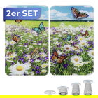 Set 2 protectii pentru aragaz Maximex, Summer, 52x30 cm, sticla, multicolor