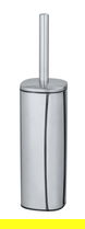 Perie pentru toaleta cu suport Alassio, Wenko, 9.3x9.3x39.2 cm, inox, argintiu lucios