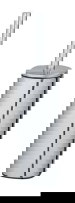 Perie pentru toaleta cu suport Alassio, Wenko, 9.3x9.3x39.2 cm, inox, argintiu lucios