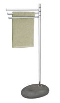 Suport pentru prosoape Pebble Stone, Wenko, 38x23x84 cm, metal/otel/polirasina, gri/argintiu