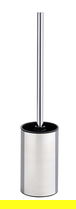 Perie pentru toaleta cu suport Detroit, Wenko, 8.9x41.5 cm, inox/plastic, argintiu/negru