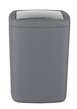 Cos de gunoi Barcelona, Wenko, 20.5x20.5x28.5 cm, plastic/TPE, gri inchis