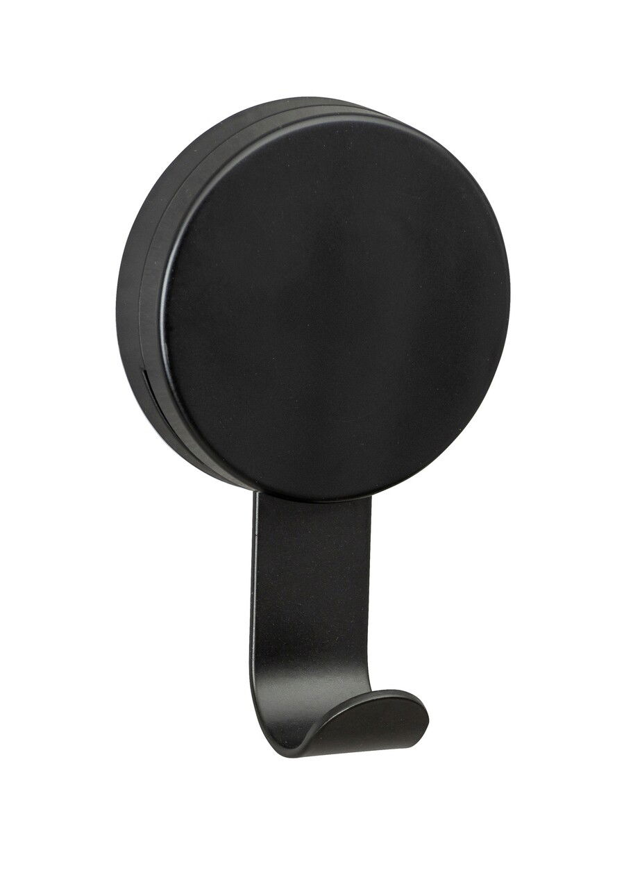 Set 2 suporturi pentru prosoape, Wenko, Static-Loc Pavia, 6 x 3.5 x 10 cm, inox/plastic, negru