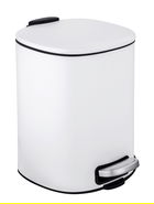 Cos de gunoi, Wenko, Alassio, 20.5 x 24.5 x 27 cm, 5 L, inox/polipropilena, alb/negru
