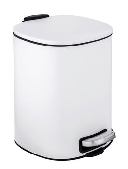 Cos de gunoi, Wenko, Alassio, 20.5 x 24.5 x 27 cm, 5 L, inox/polipropilena, alb/negru