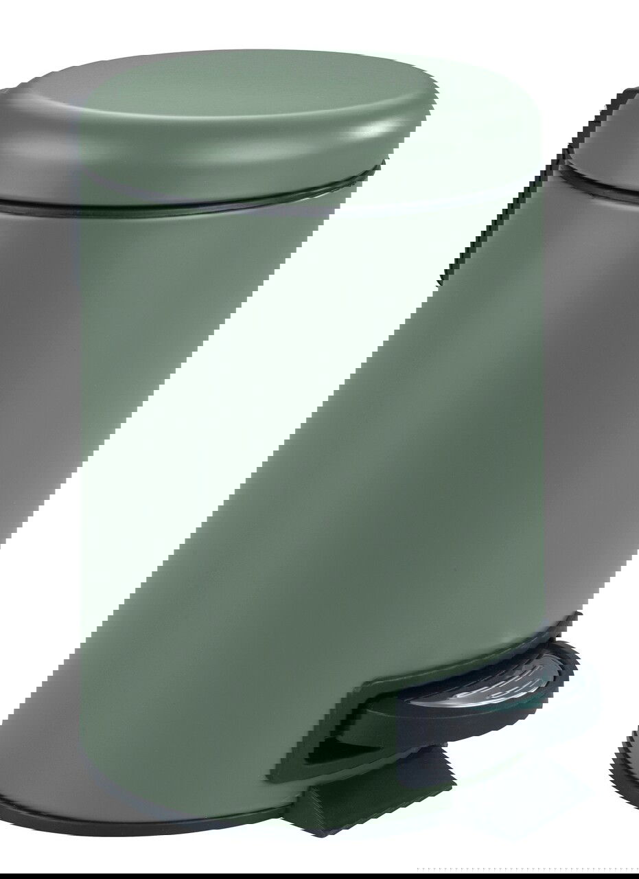 Cos de gunoi, Wenko, Leman, 17 x 22.5 x 25 cm, 3 L, inox/polipropilena, verde inchis