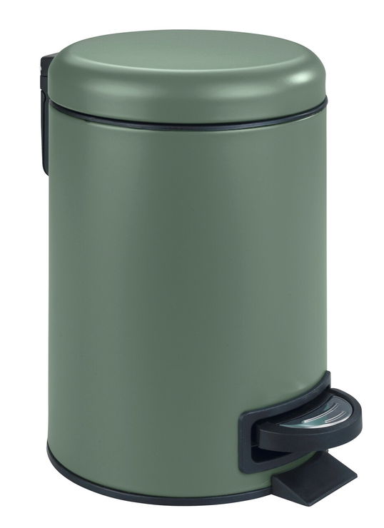 Cos de gunoi, Wenko, Leman, 17 x 22.5 x 25 cm, 3 L, inox/polipropilena, verde inchis