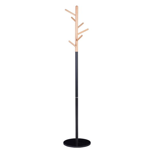 Cuier Marianna, Pakoworld, 37x37x169 cm, metal/marmura, negru/natural