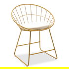 Scaun Seth, Pakoworld, 58x50x71 cm, metal/PVC, auriu/alb