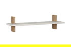 Raft de perete Must, Pakoworld, 80x20x20 cm, PAL melaminat, alb/maro