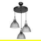 Lustra Orazio, Pakoworld, 40x40x80 cm, 3 x E27, 20W, polipropilena, gri inchis/negru