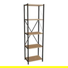 Corp biblioteca Glase, Pakoworld, 40x30x150 cm, PAL/metal, maro/negru