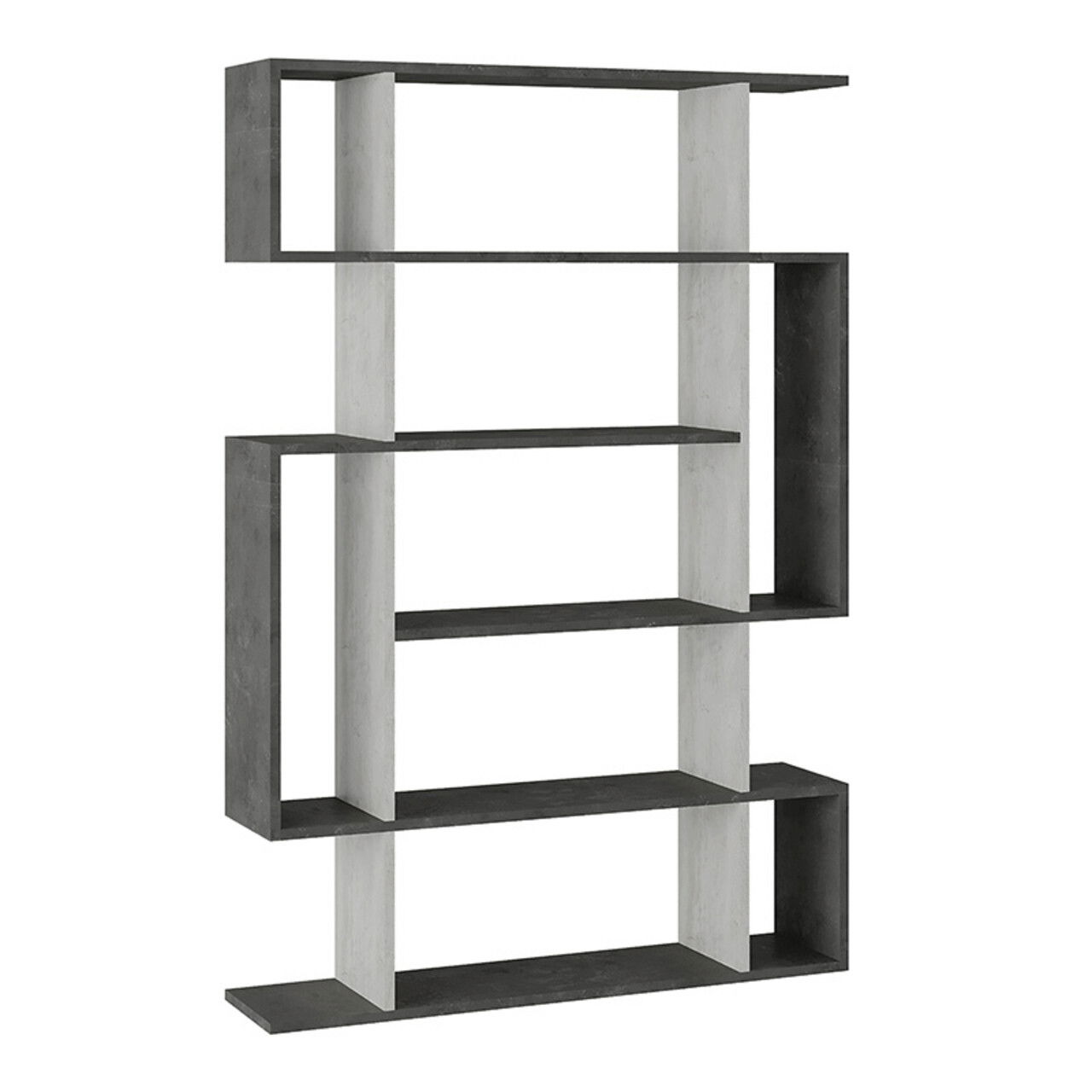 Corp biblioteca Mito, Pakoworld, 108.5x25.5x161 cm, PAL melaminat, alb/gri vintage