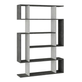 Corp biblioteca Mito, Pakoworld, 108.5x25.5x161 cm, PAL melaminat, alb/gri vintage