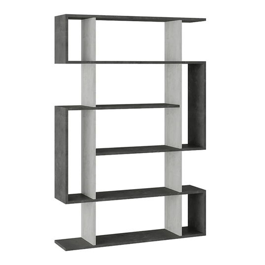 Corp biblioteca Mito, Pakoworld, 108.5x25.5x161 cm, PAL melaminat, alb/gri vintage