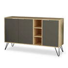 Bufet inferior Clara, Pakoworld, 142x35.5x83 cm, PAL/metal, maro deschis/maro inchis
