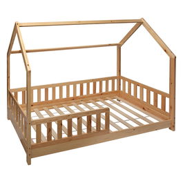 Pat pentru copii Sleepy, Pakoworld, 195x98x145.5 cm, lemn de pin/placaj, natural