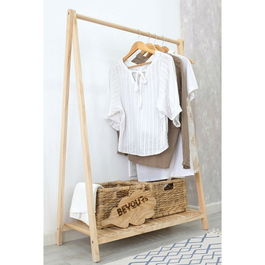 Suport pentru haine Leone, Pakoworld, 86x38x125 cm, lemn, natural