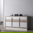 Comoda Brielle, Bedora, 193.4x53x96.5 cm, MDF/PAL/plastic, stejar/alb