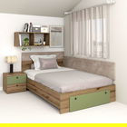 Pat colt de o persoana AMBRO, 120x200, sertar frontal, Stejar, Pesto